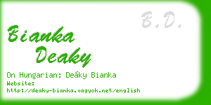 bianka deaky business card