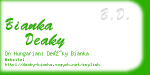 bianka deaky business card
